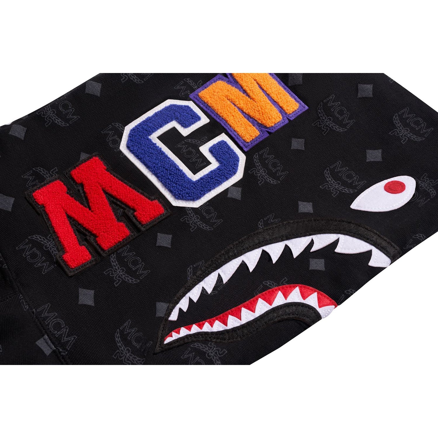 BAPE X MCM SHARK PULLOVER HOODIE MENS