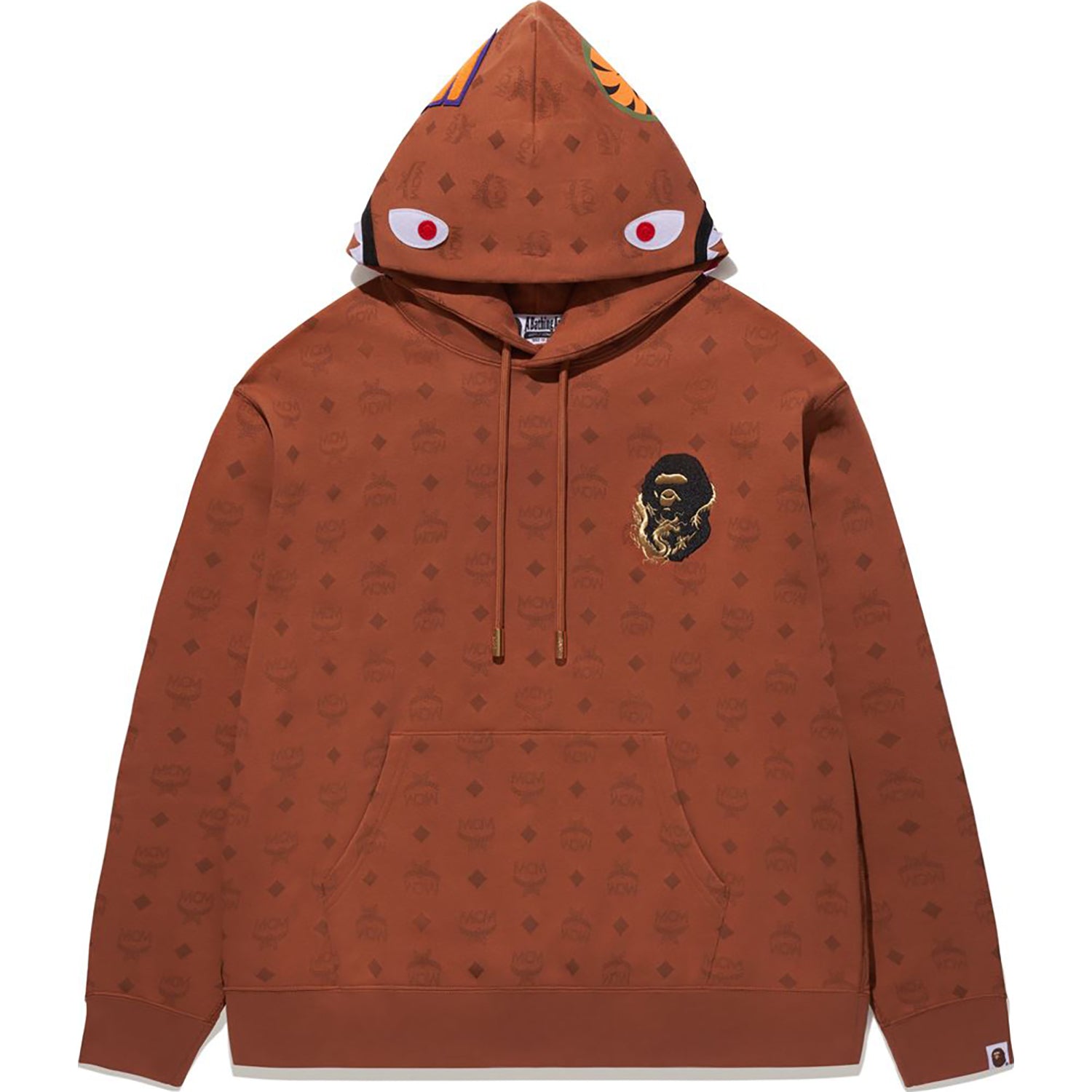 BAPE X MCM SHARK PULLOVER HOODIE MENS