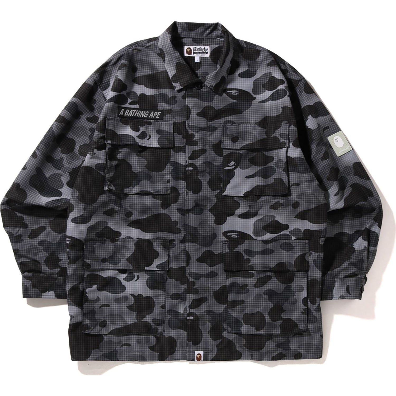 GRID CAMO RELAXED FIT MILITARY SHIRT MENS