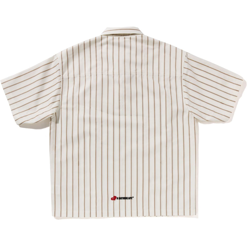 BAPE STRIPE HALF-ZIP S/S SHIRT MENS