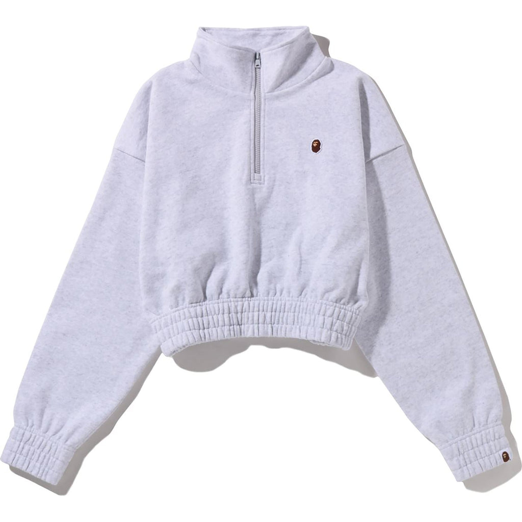 APE HEAD ONE POINT CROPPED HALF ZIP LADIES