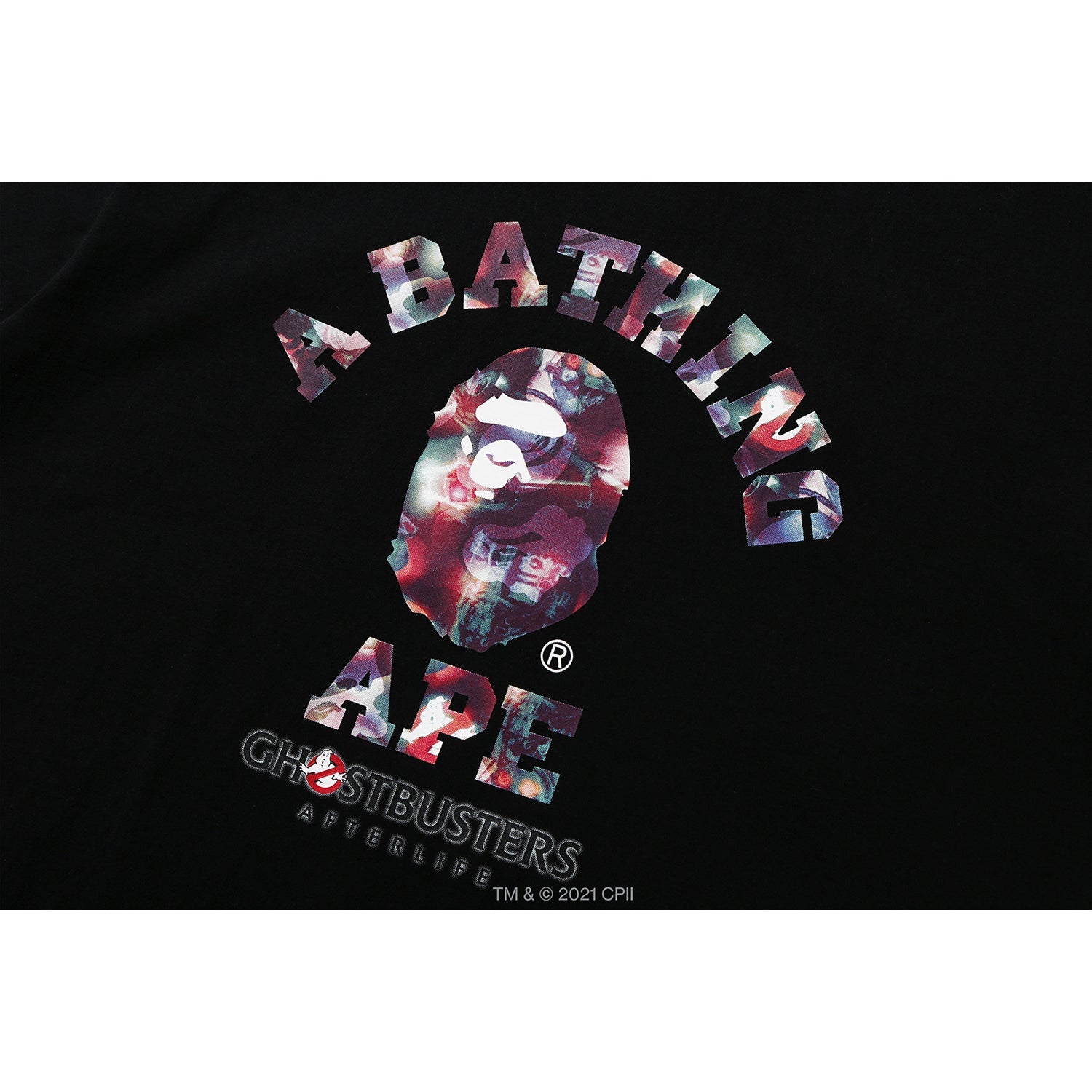 BAPE X GHOSTBUSTERS CAMO COLLEGE TEE MENS