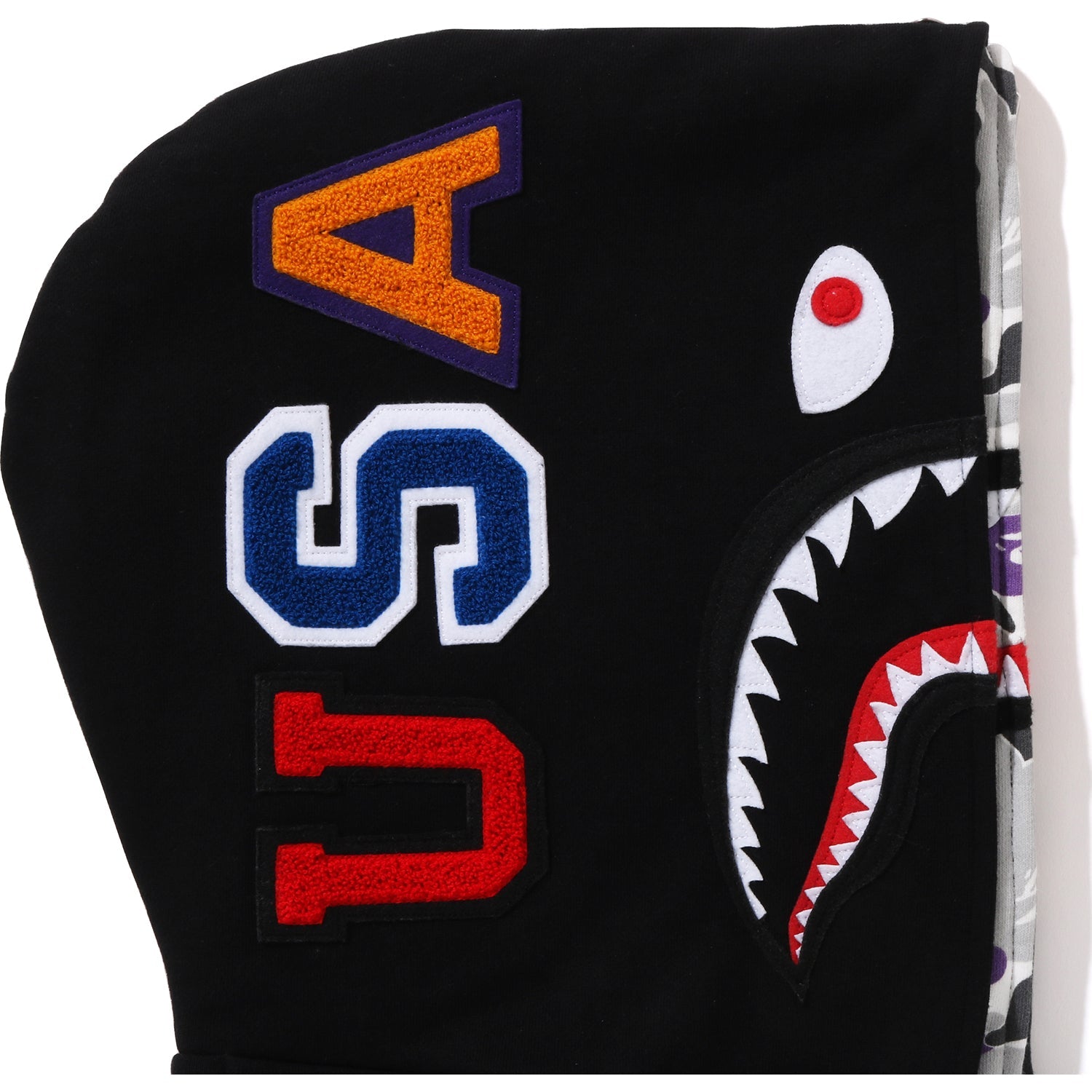 BAPE US LIMITED COLLECTION SHARK FULL ZIP DOUBLE HOODIE MENS
