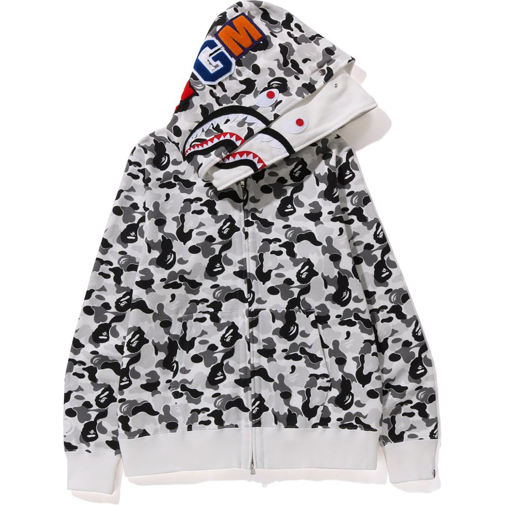 ABC CAMO DOUBLE SHARK FULL ZIP HOODIE MENS