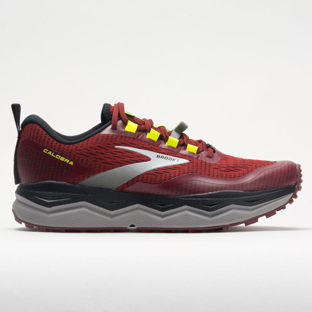Men's Brooks Caldera 5, Red/Black/Nightlife, 10 D Medium