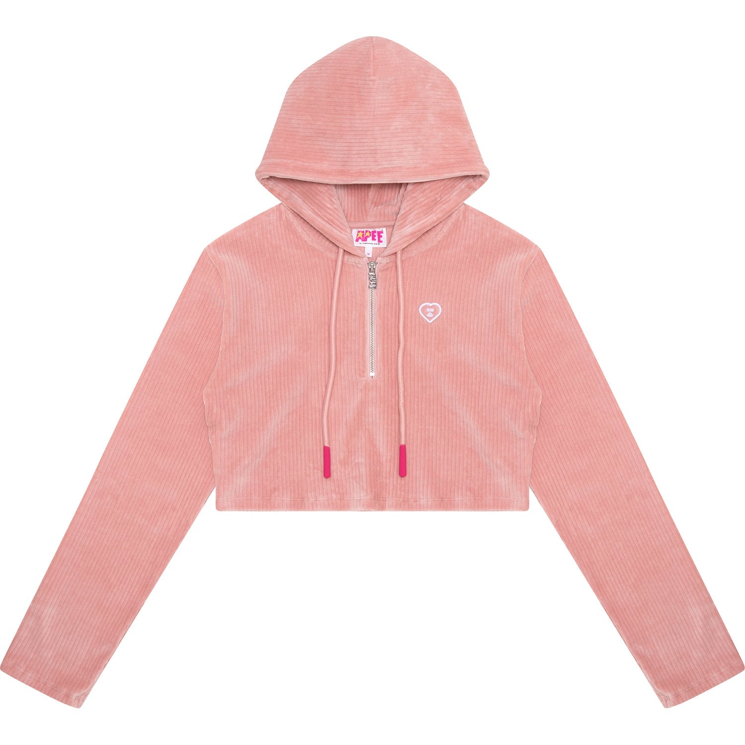 APEE CROPPED ZIP UP HOODIE LADIES