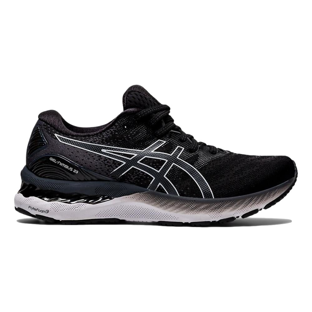 Women's Asics Gel-Nimbus 23, Black/White, 10 B Medium