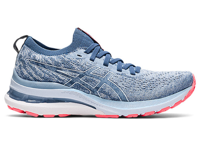 Women's Asics Gel-Kayano 28 Knit, Mist/Soft Sky, 9 B Medium