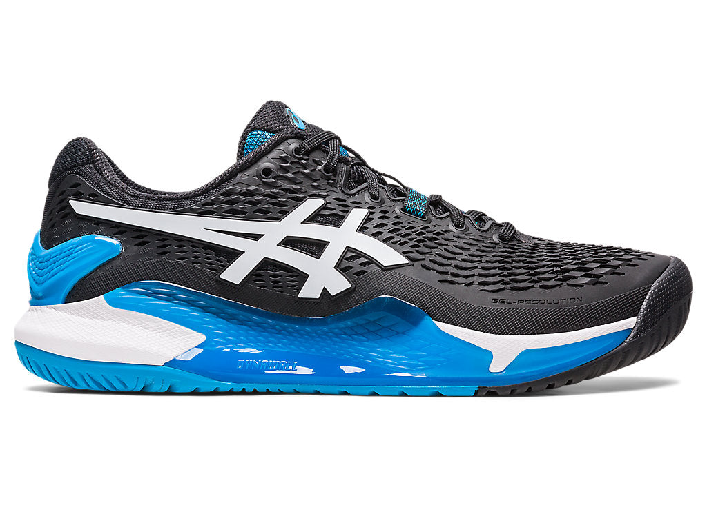 Men's Asics Gel-Resolution 9, Black/White, 10.5 D Medium