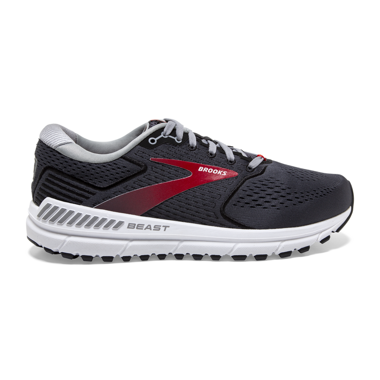 Men's Brooks Beast '20, Blackened Pearl/Black/Red, 9 D Medium