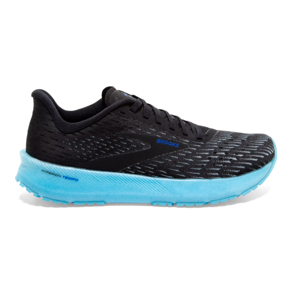 Men's Brooks Hyperion Tempo, Black/Iced Aqua/Blue, 10.5 D Medium