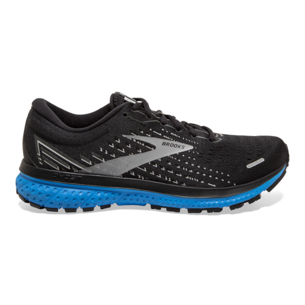 Men's Brooks Ghost 13, Black/Grey/Blue, 10.5 D Medium