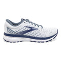 Men's Brooks Ghost 13, White/Grey/Deep Cobalt, 12.5 D Medium