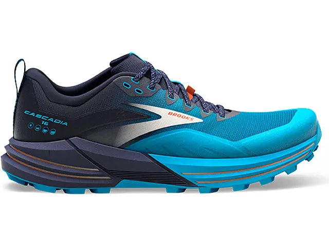 Men's Brooks Cascadia 16, Peacoat/Atomic Blue/Rooibos, 13 D Medium