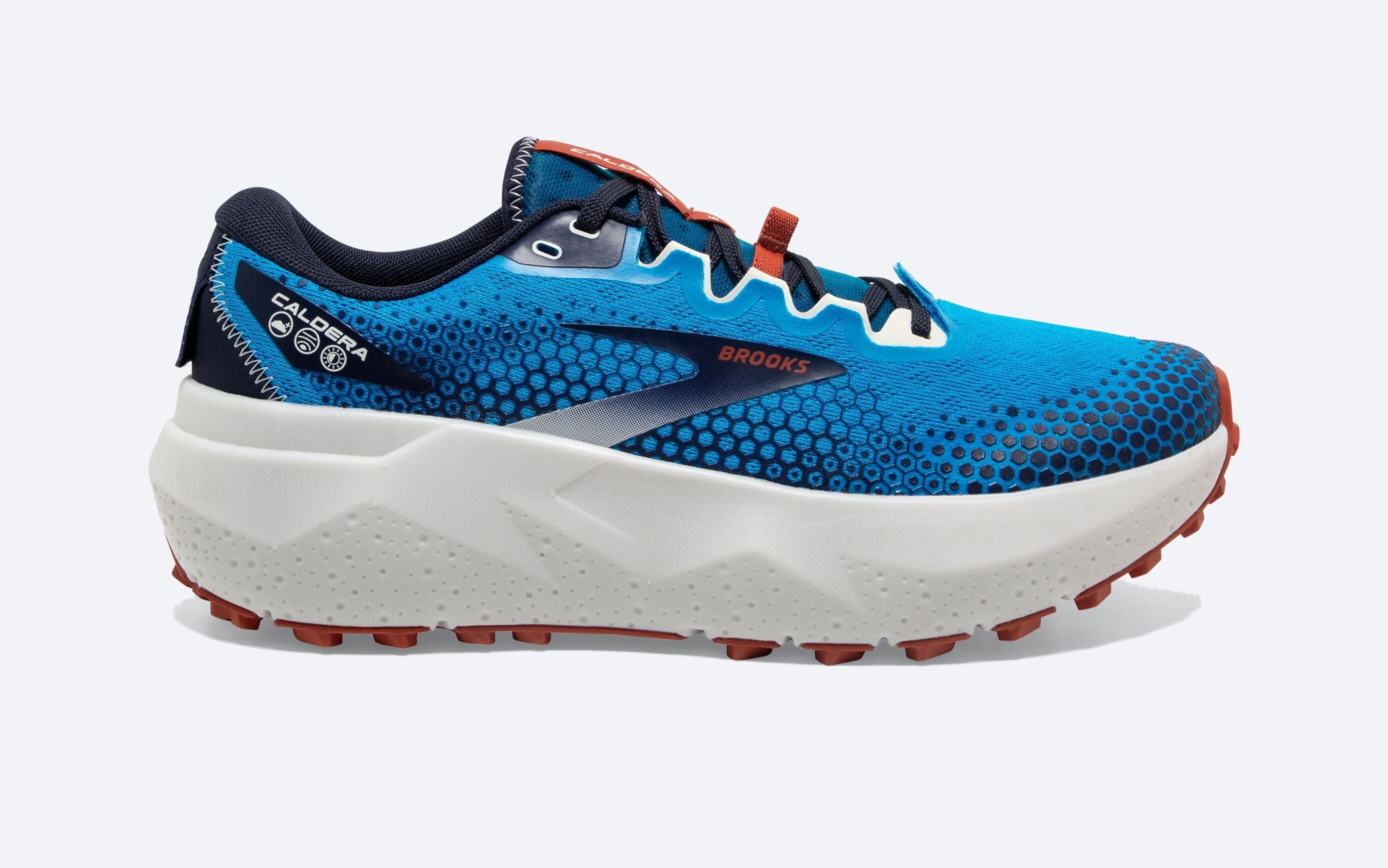 Men's Brooks Caldera 6, Peacoat/Atomic Blue/Rooibos, 13 D Medium