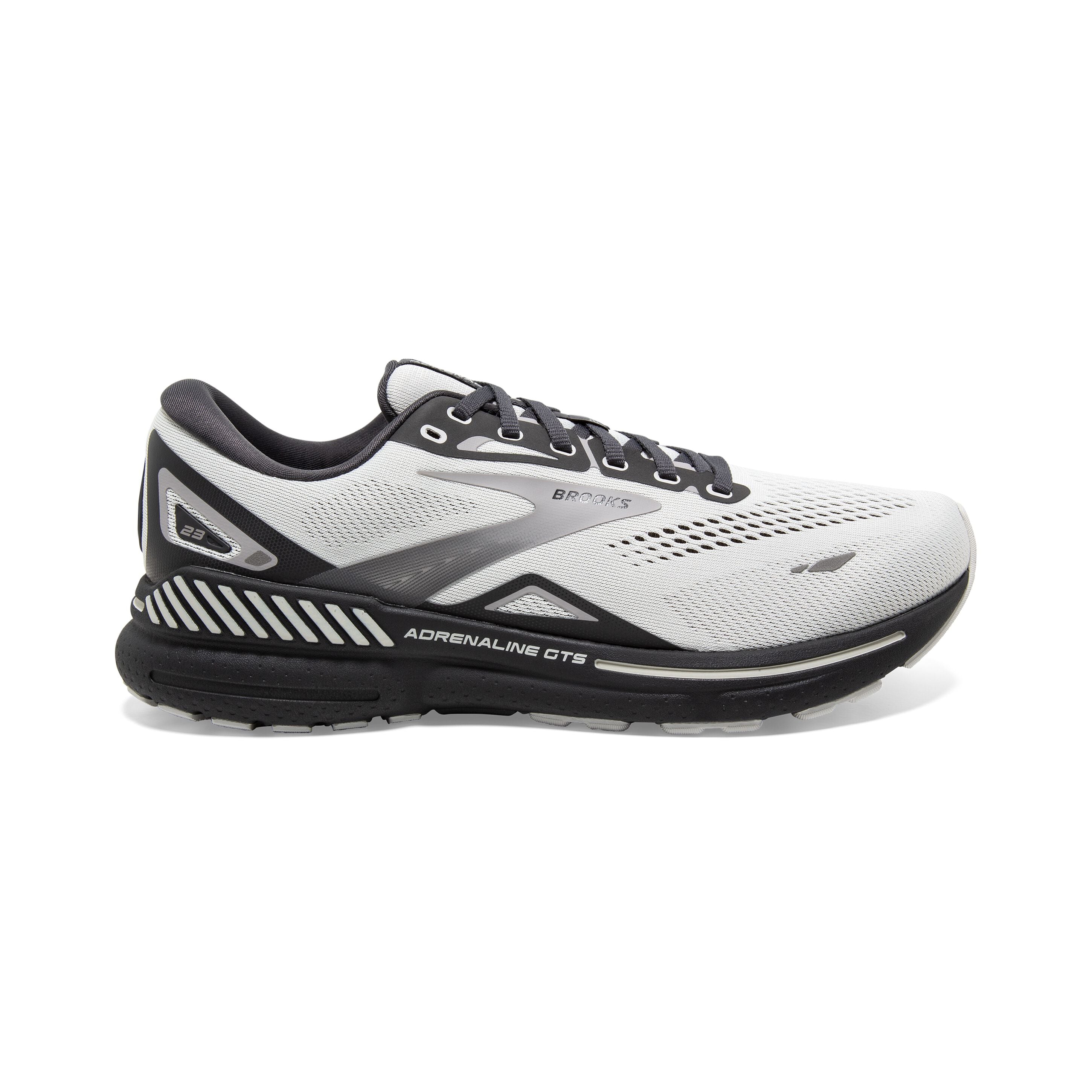Men's Brooks Adrenaline GTS 23, Oyster/Ebony/Alloy, 11 4E Extra Wide