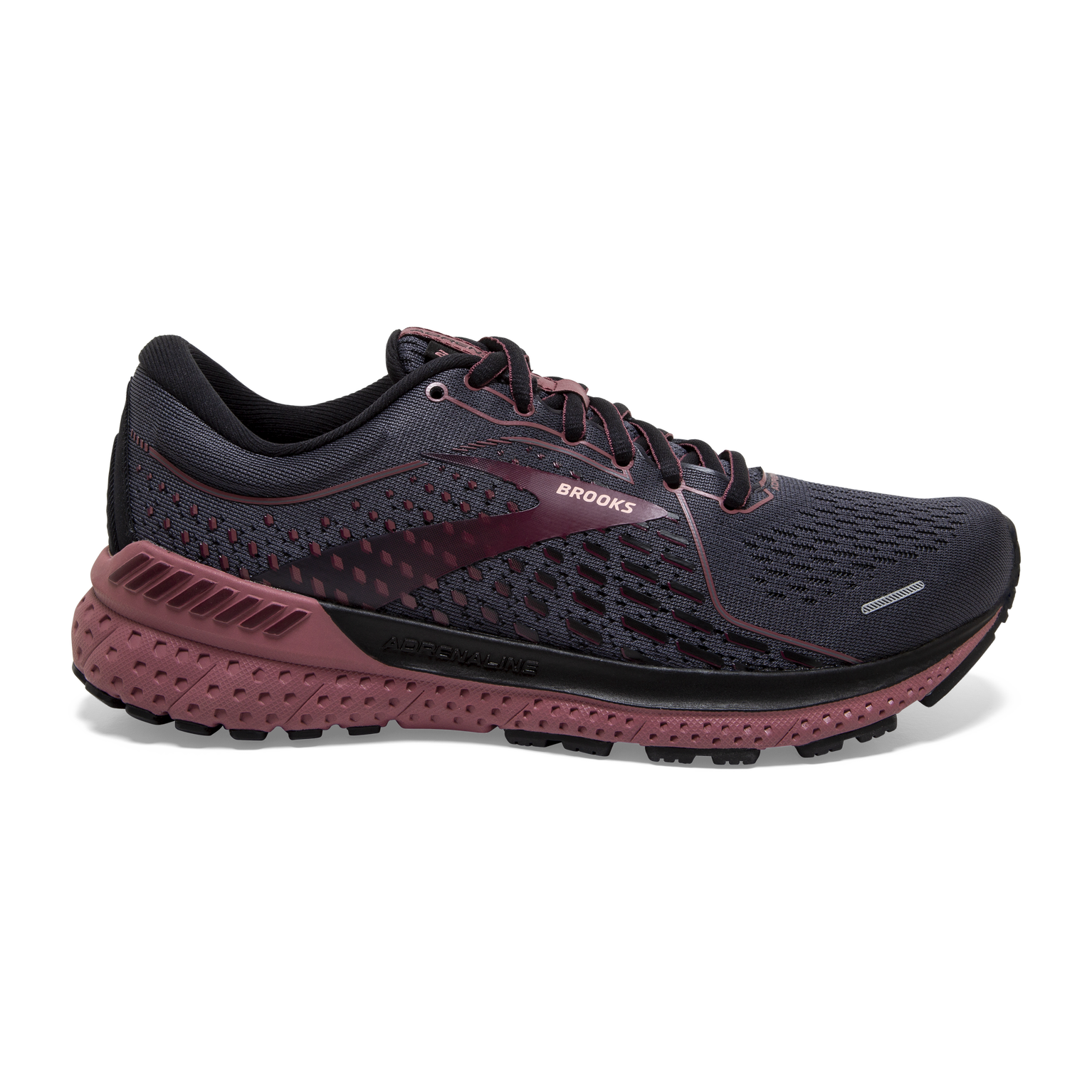 Women's Brooks Adrenaline GTS 21, Black/Blackened Pearl/Nocturne, 10 D Wide