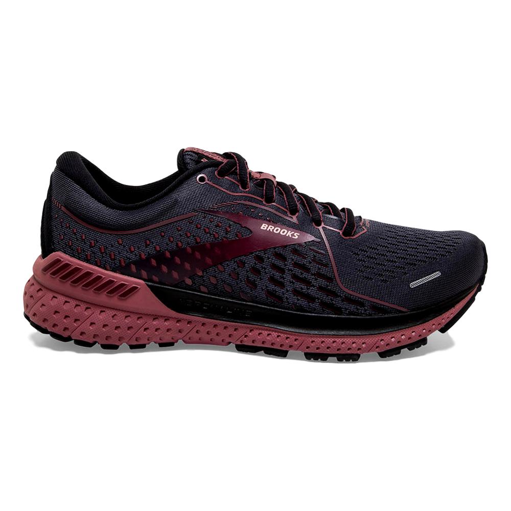 Women's Brooks Adrenaline GTS 21, Black/Blackened Pearl/Nocturne, 7 D Wide