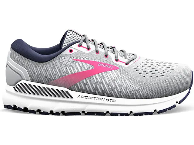 Women's Brooks Addiction GTS 15, Oyster/Peacoat/Lilac Rose, 8 2E Extra Wide