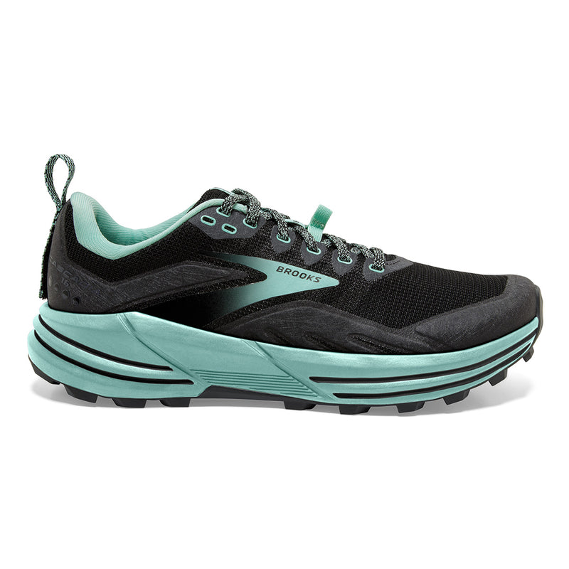 Women's Brooks Cascadia 16, Black/Ebony/Yucca, 9 B Medium