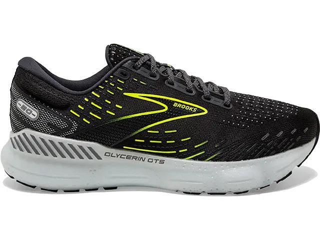 Women's Brooks Glycerin GTS 20, Ebony/White/Nightlife, 9 B Medium
