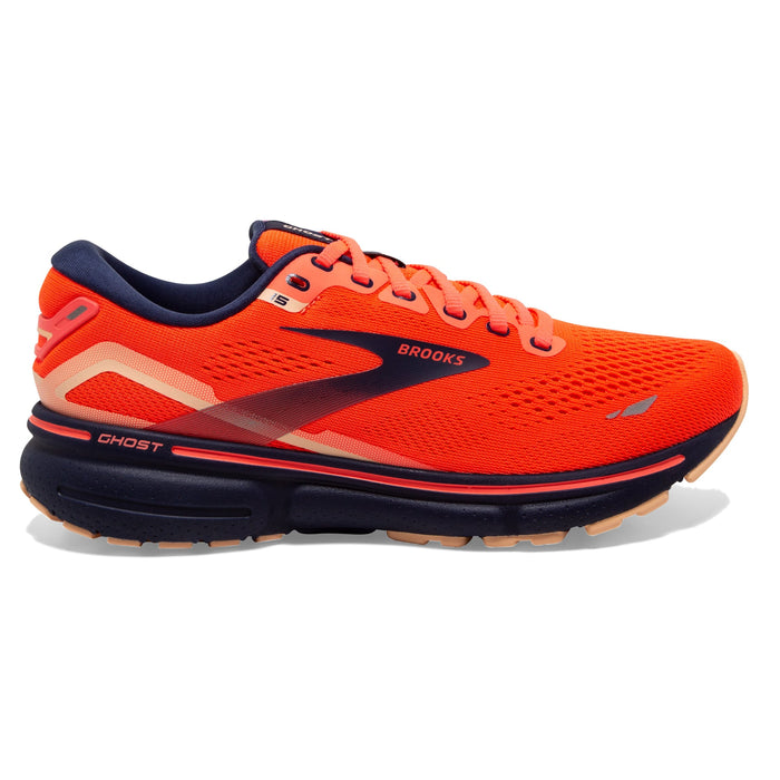 Women's Brooks Ghost 15, Coral/Black/Blue, 8.5 B Medium