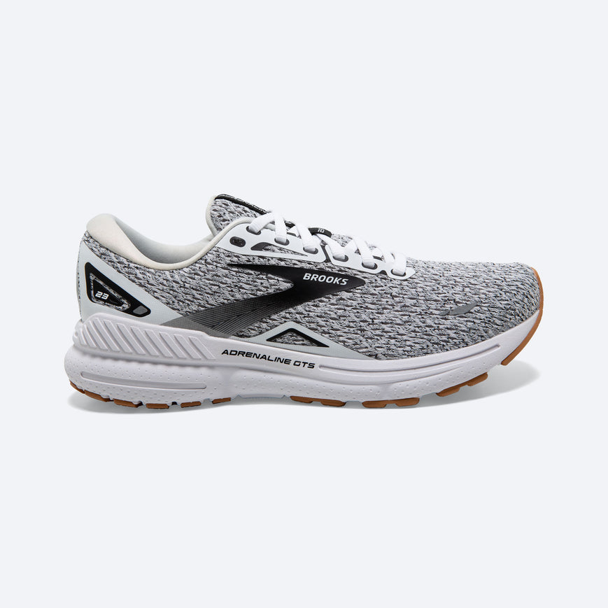 Women's Brooks Adrenaline GTS 23, White/Black, 7 B Medium