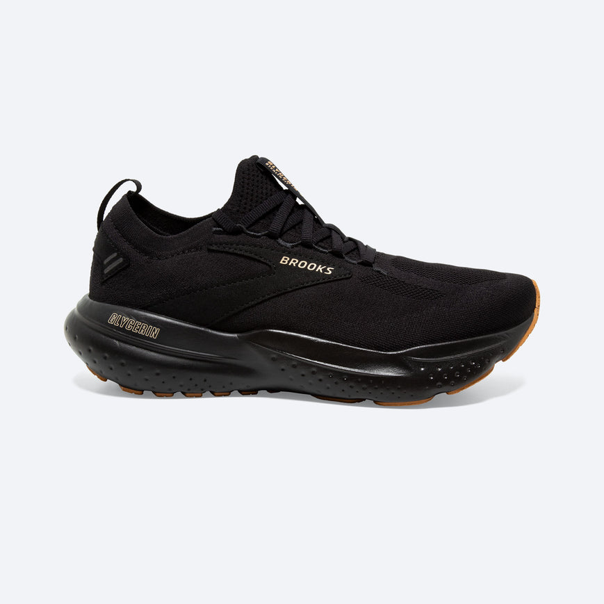 Men's Brooks Glycerin 21, Black/Cream/Biscuit, 9.5 D Medium