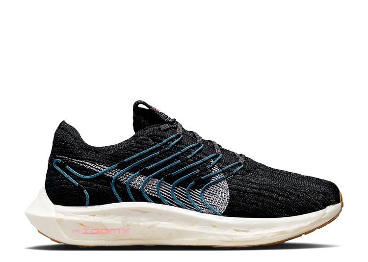 Women's Nike Pegasus Turbo Next Nature, Black/White/Anthracite/Noise Aqua, 7 B Medium