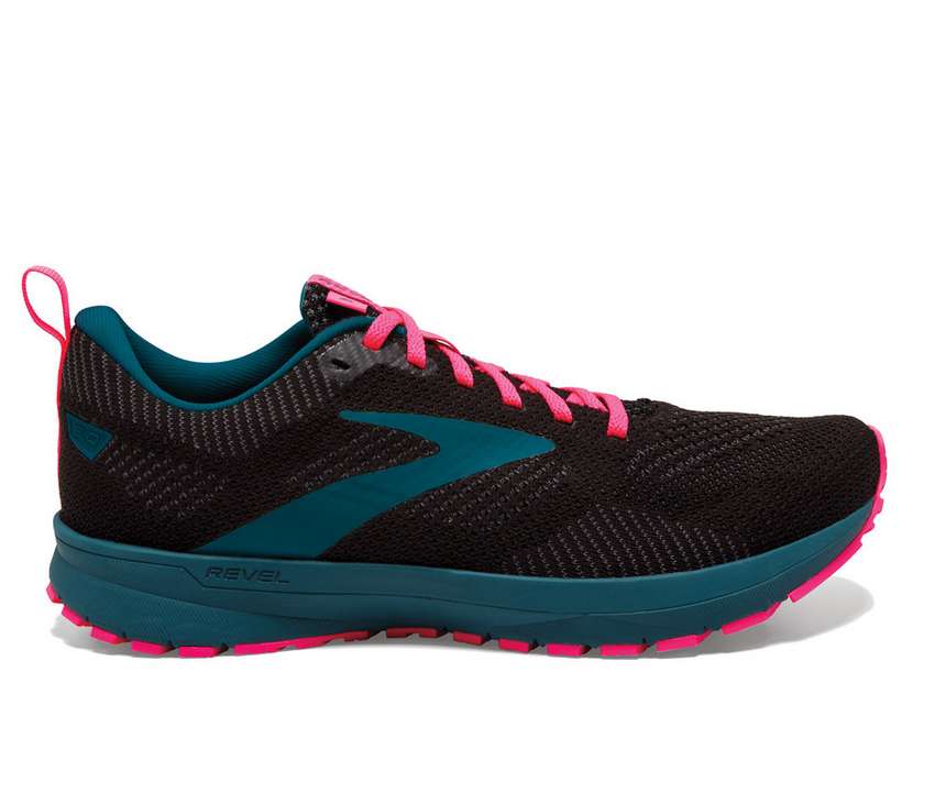 Women's Brooks Revel 5, Black/Blue/Pink, 8.5 B Medium