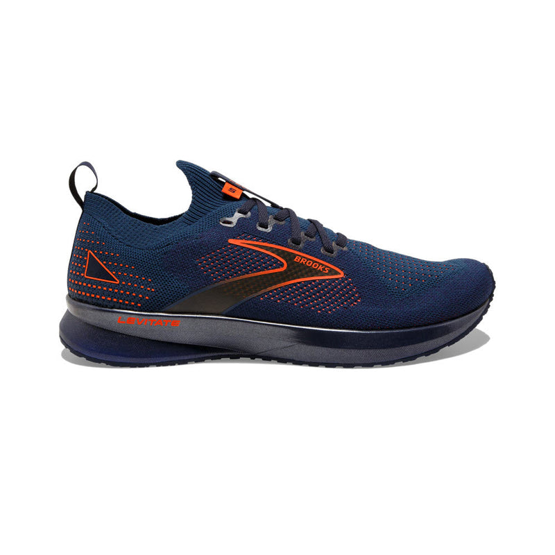 Men's Brooks Levitate Stealthfit 5, Peacoat/Titan/Flame, 11 D Medium
