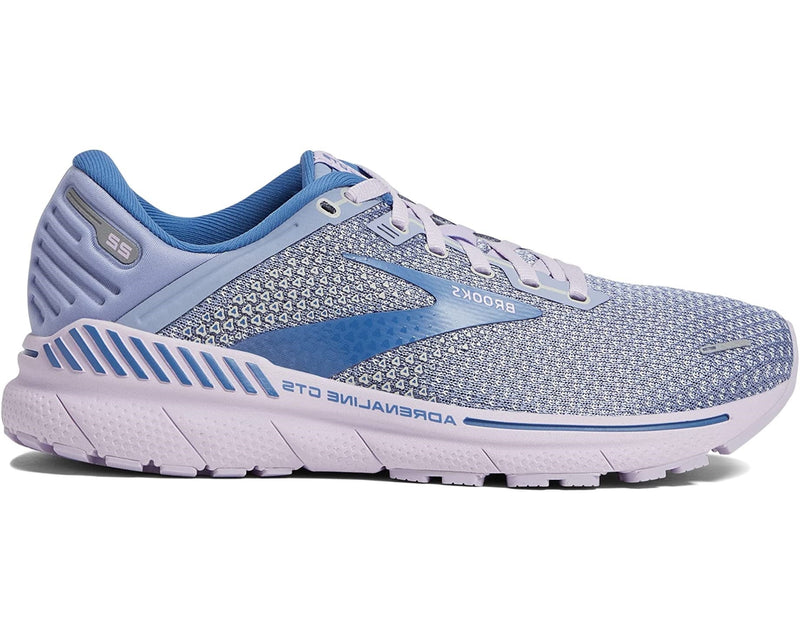 Women's Brooks Adrenaline GTS 22, Purple/Dutch Blue/Lilac, 10 B Medium