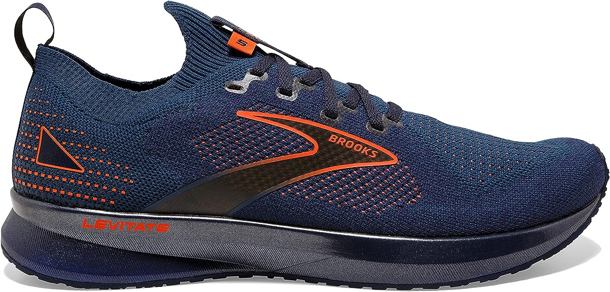 Men's Brooks Levitate StealthFit 5, Peacoat/Titan/Flame, 11.5 D Medium