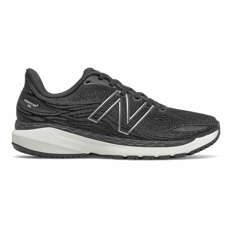 Women's New Balance Fresh Foam X 860v12, Black/White, 6.5 B Medium
