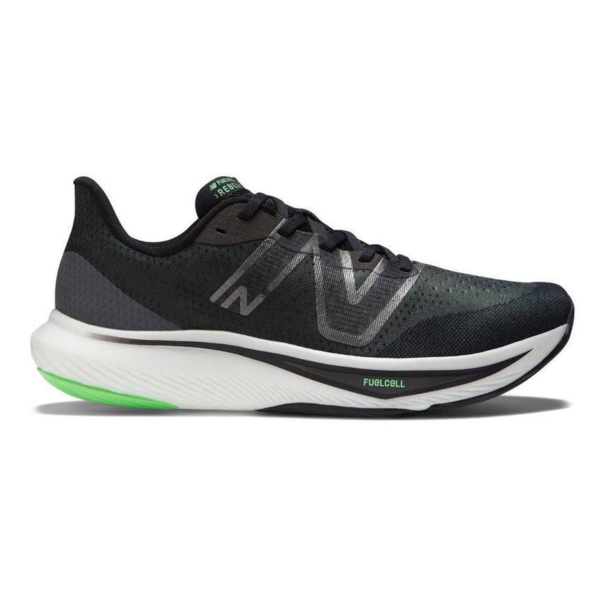 Men's New Balance FuelCell Rebel V3, Black/Inifinty Blue/Vibrant Spring, 12 D Medium