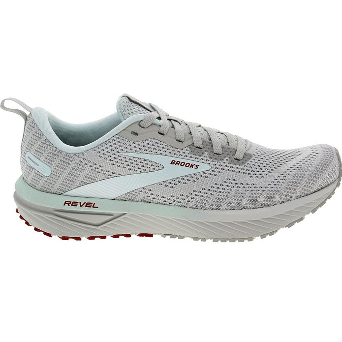 Women's Brooks Revel 6, Oyster Mushroom/Alloy/Blue, 6.5 B Medium