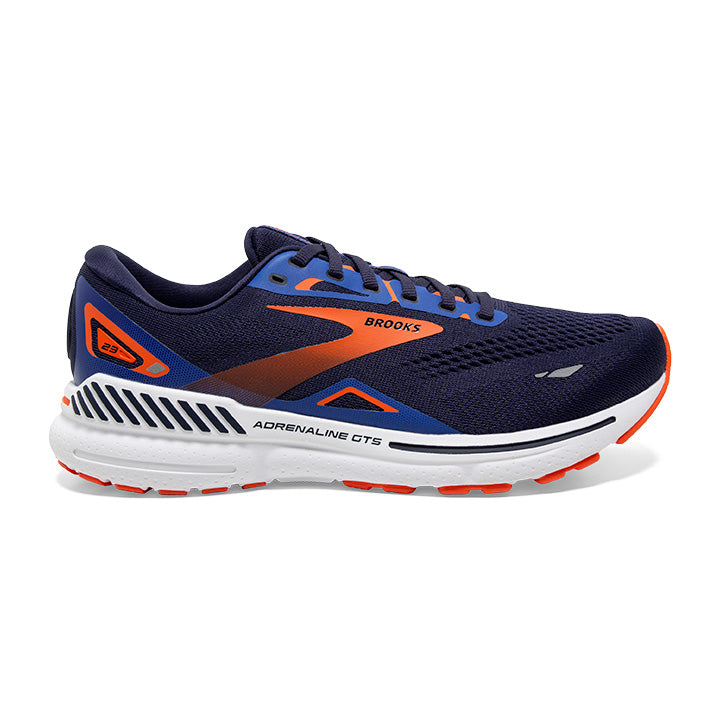Men's Brooks Adrenaline GTS 23, Peacoat/Orange/Surf the Web, 9 D Medium