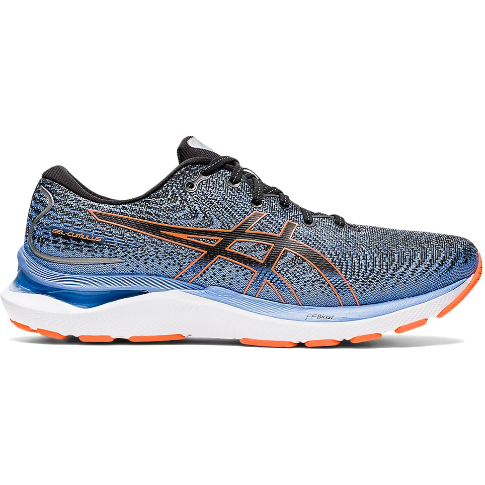 Men's Asics Gel-Cumulus 24, Black/Shocking Orange, 8 D Medium