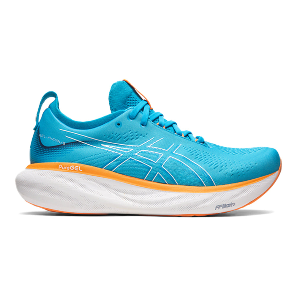 Men's Asics Gel-Nimbus 25, Island Blue/Sun Peach, 11.5 D Medium