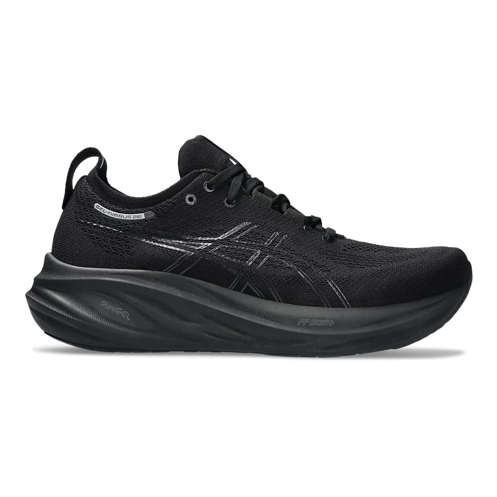 Men's Asics GEL-Nimbus 26, Black/Black, 10.5 D Medium