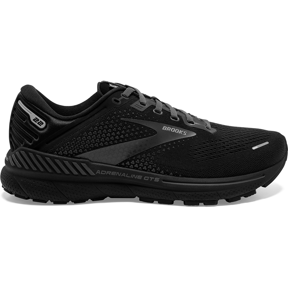 Men's Brooks Adrenaline GTS 22, Black/Black/Ebony, 15 D Medium