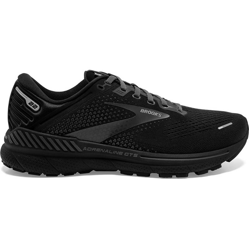 Men's Brooks Adrenaline GTS 22, Black/Black/Ebony, 8 D Medium
