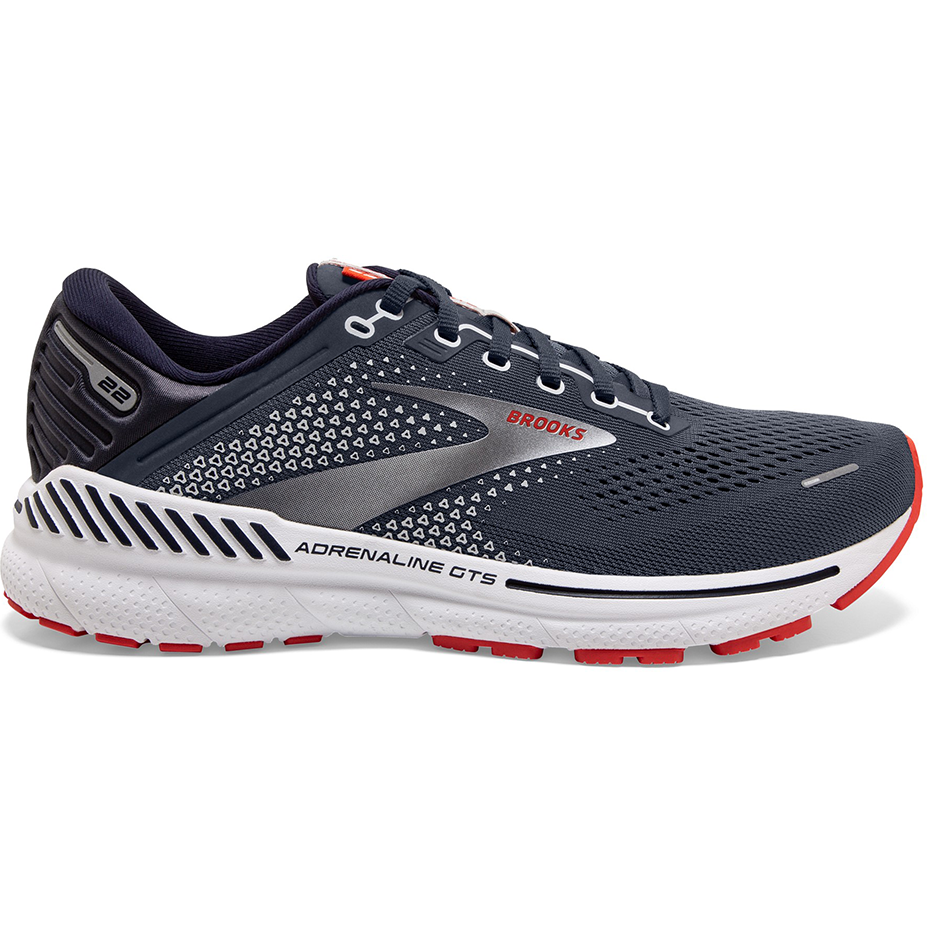 Men's Brooks Adrenaline GTS 22, Peacoat/India Ink/Grenadine, 10 D Medium