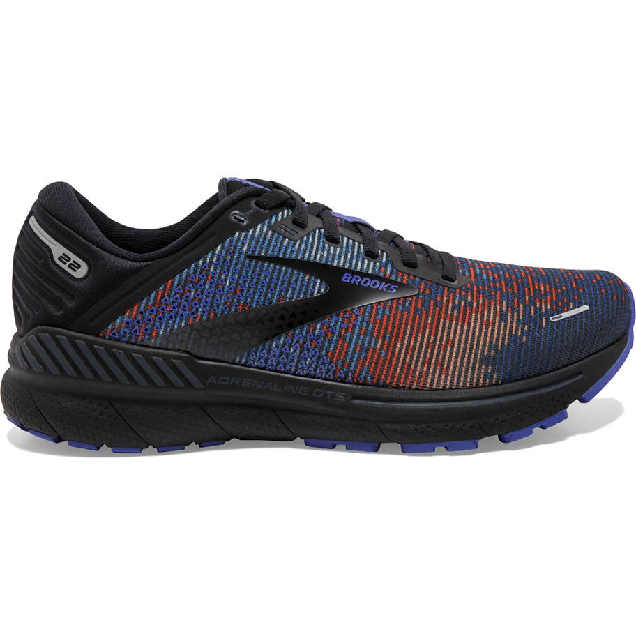 Men's Brooks Adrenaline GTS 22, Royal Blue/Black/Grey, 10 D Medium