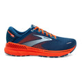 Men's Brooks Adrenaline GTS 22, Blue/Light Blue/Orange, 9.5 D Medium