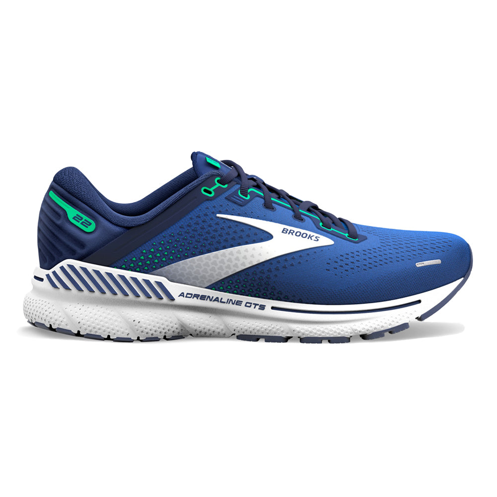 Men's Brooks Adrenaline GTS 22, Surf the Web/Blue/Irish Green, 9 D Medium