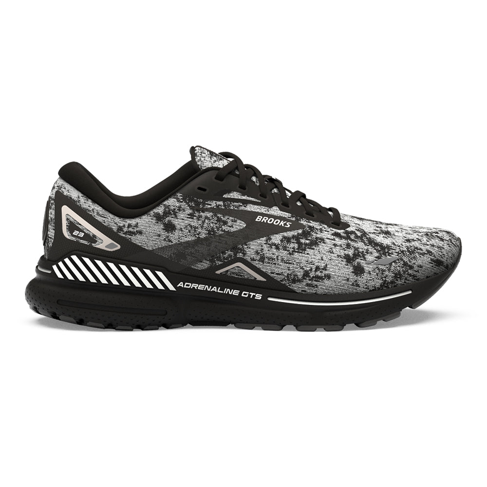 Men's Brooks Adrenaline GTS 23, White/Grey/Black, 9 D Medium