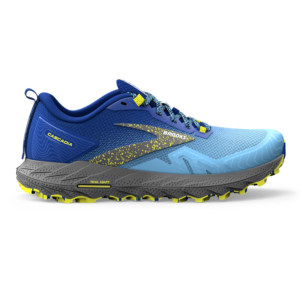 Men's Brooks Cascadia 17, Blue/Surf the Web/Sulphur, 11 D Medium