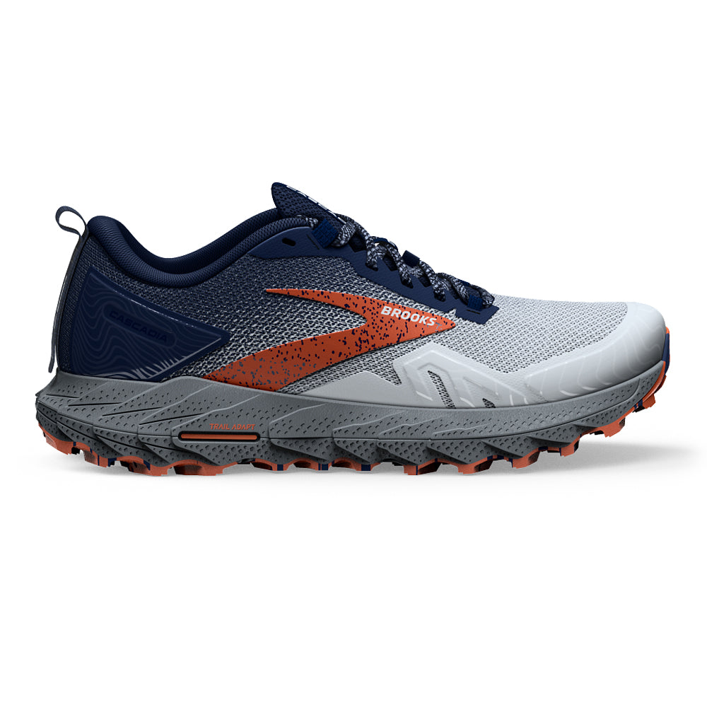 Men's Brooks Cascadia 17, Blue/Navy/Firecracker, 11.5 D Medium