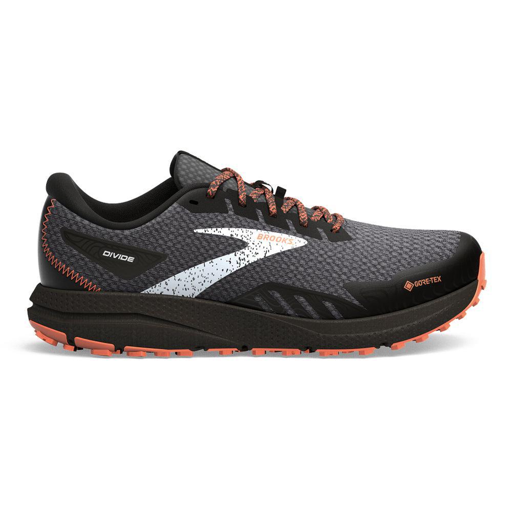 Men's Brooks Divide 4 GTX, Black/Firecracker/Blue, 10.5 D Medium